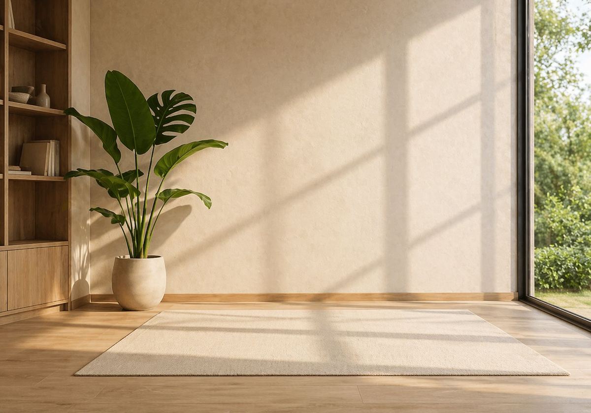 Interior lluminós d'un habitatge a Girona amb llum natural
